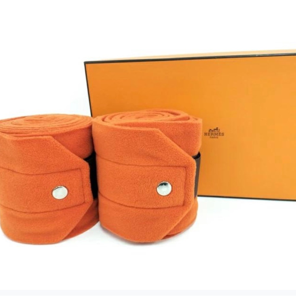 NWOT HERMES harness leg band exercise leg band loop polyester orange